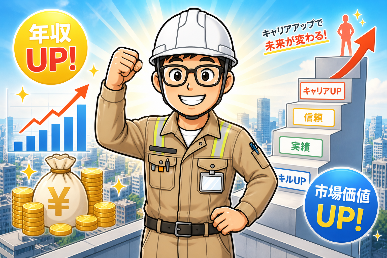 1級管工事施工管理技士取得後のキャリア・年収アップ