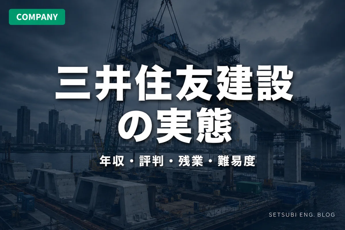 三井住友建設の年収・評判・残業・難易度の実態を解説するアイキャッチ画像｜PC橋梁架設工事現場