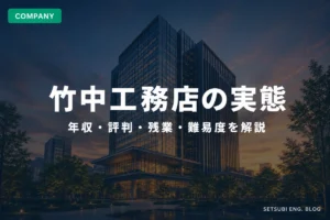 ガラスカーテンウォールが輝く竹中工務店風の超高層オフィスビル・夕暮れ
