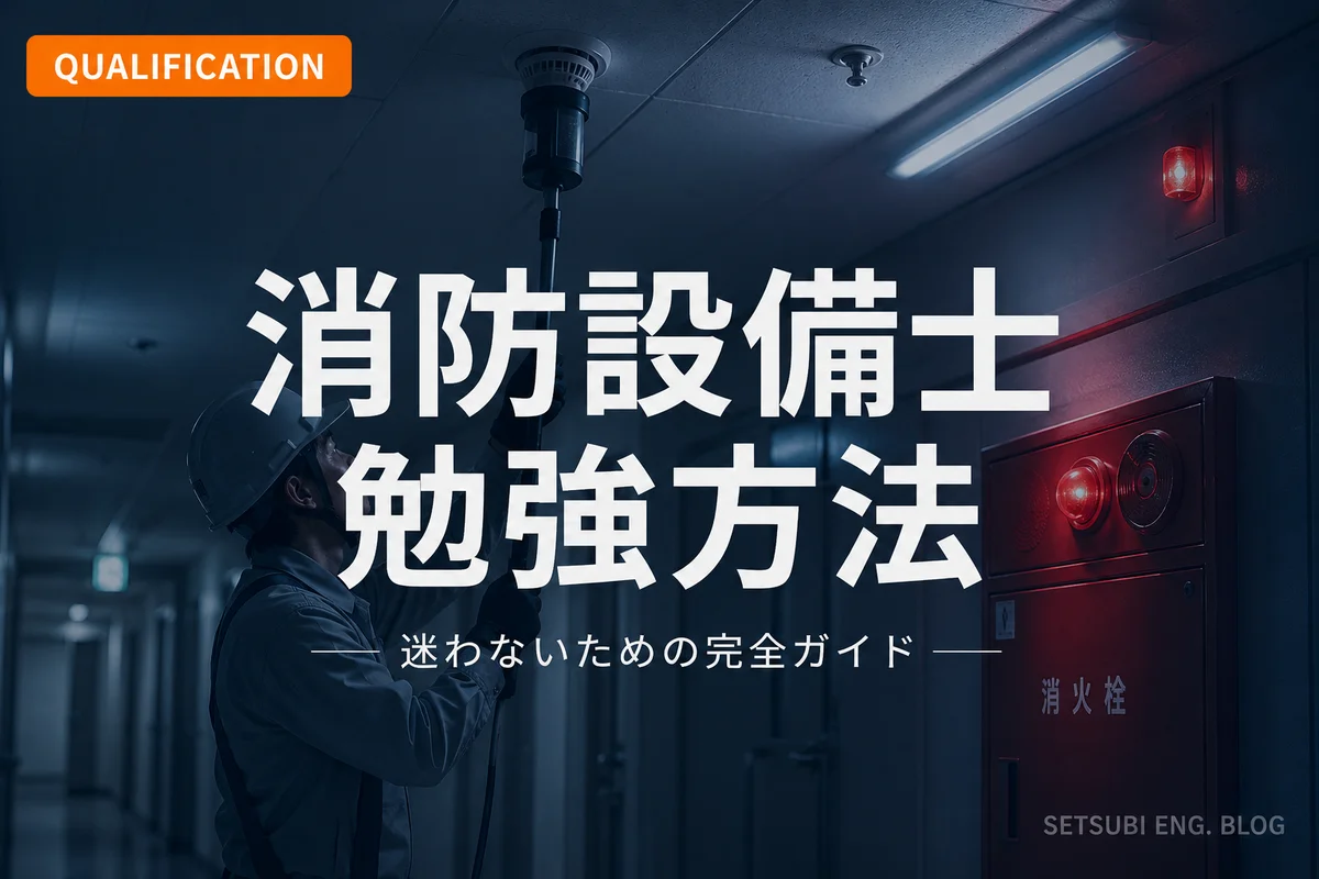 消防設備の点検現場で感知器試験器を持ち上げる点検員と赤い消火栓ボックスが見える商業ビル廊下のシネマティック写真