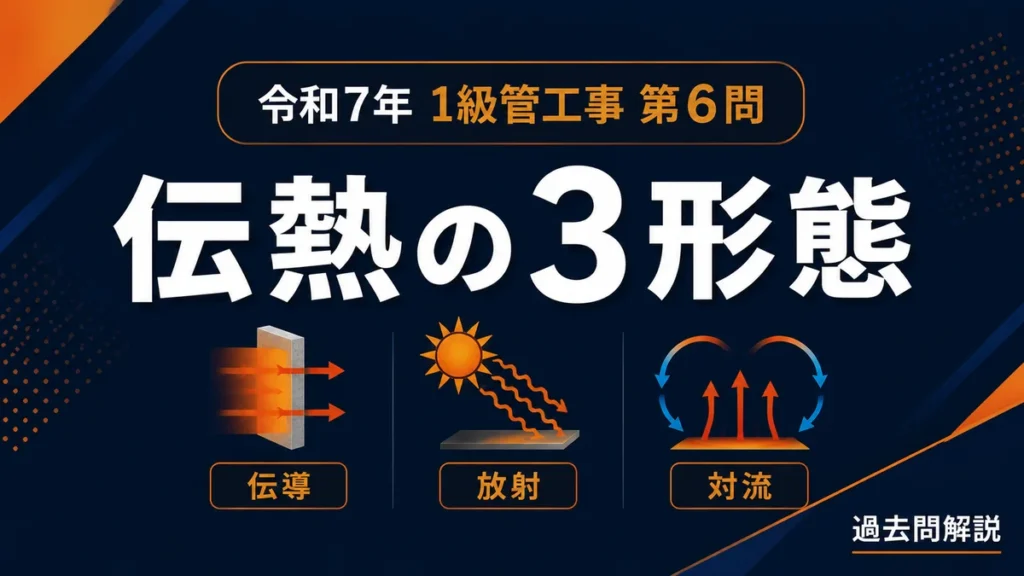 令和7年 1級管工事 第6問 伝熱 アイキャッチ