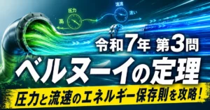 1級管工事施工管理技士 令和7年第3問 ベルヌーイの定理 圧力と流速のエネルギー保存則を攻略
