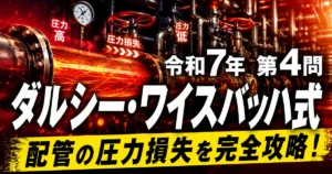1級管工事施工管理技士 令和7年第4問 ダルシー・ワイスバッハ式 配管の圧力損失を完全攻略