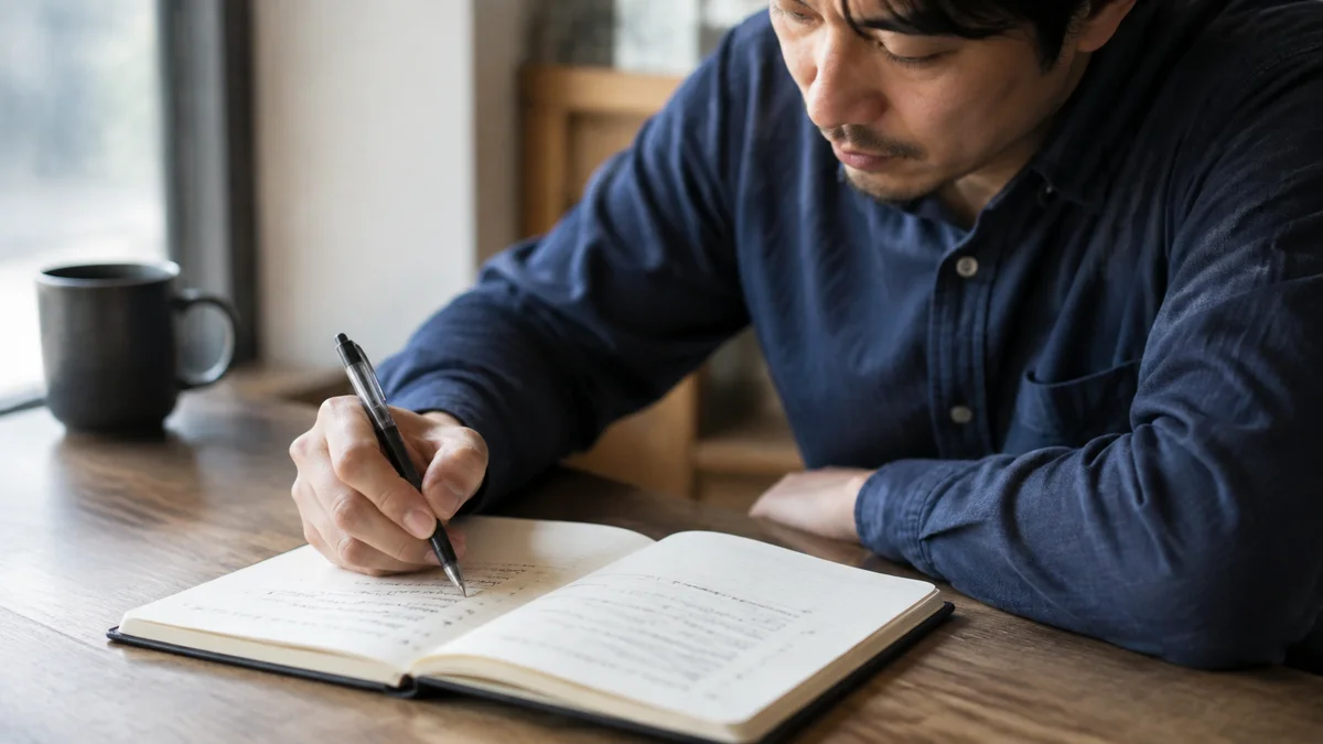 これまでの現場経験をノートに書き出して棚卸しする技術者